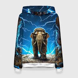 Женская толстовка Мамонт и разряды молний