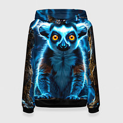 Женская толстовка Лемур и удар молнии
