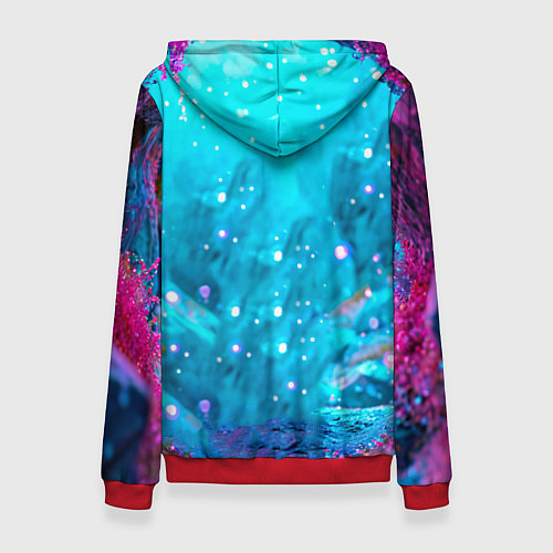 Женская толстовка Белый розовый медведь / 3D-Красный – фото 2