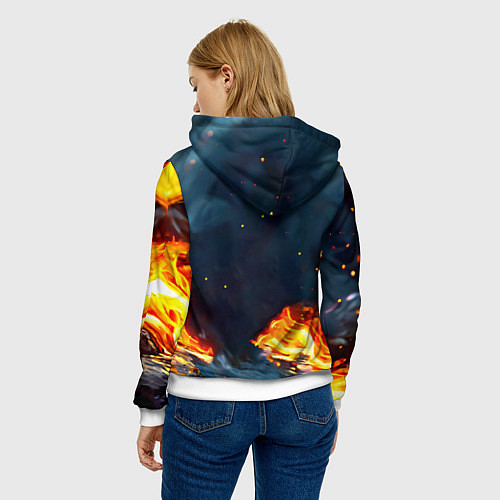 Женская толстовка Выдра в огне / 3D-Белый – фото 4