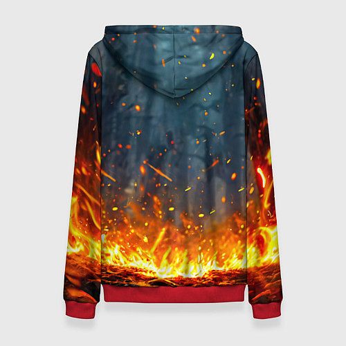 Женская толстовка Лось в огне / 3D-Красный – фото 2