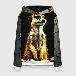 Женская толстовка Сурикат на черном