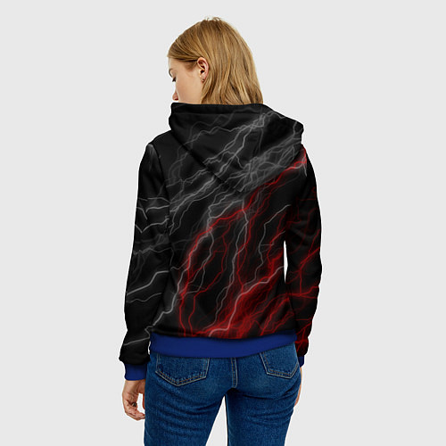 Женская толстовка The witcher - геральт- молнии / 3D-Синий – фото 4