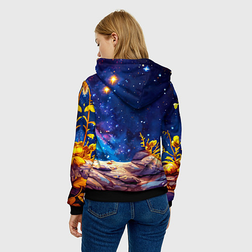 Женская толстовка Хомяк и космическое небо / 3D-Черный – фото 4