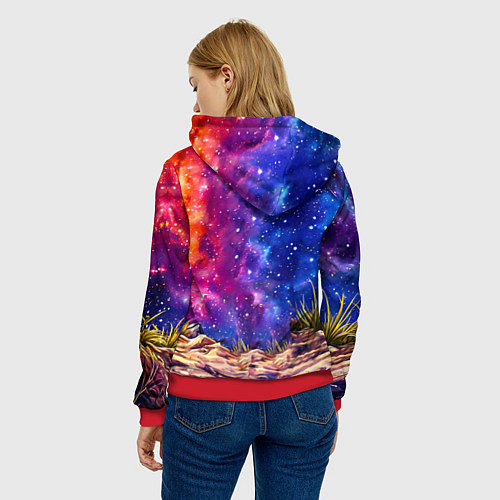Женская толстовка Пума и звездное небо / 3D-Красный – фото 4