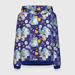 Женская толстовка Крокусы и зяблик во льдах