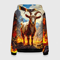 Женская толстовка Козел в огне