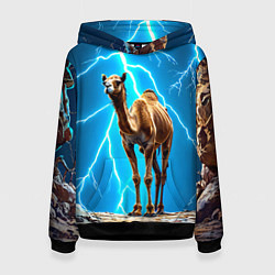 Женская толстовка Верблюд и удар молнии