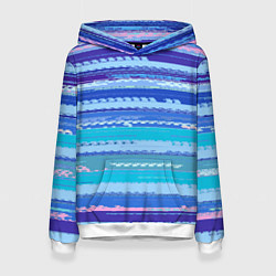 Женская толстовка Морской сине-голубой абстрактные полосы