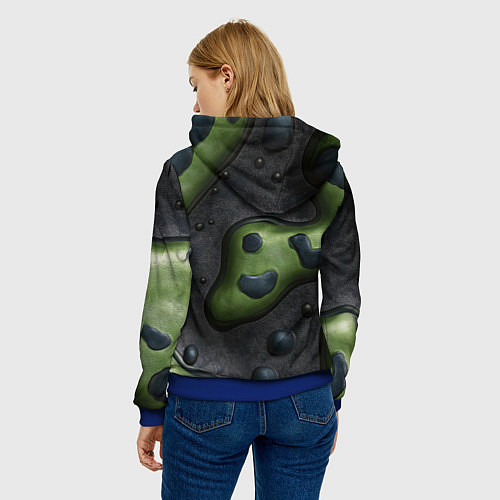 Женская толстовка Объемный абстрактный камуфляж / 3D-Синий – фото 4