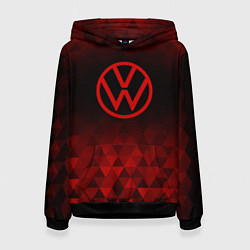 Толстовка-худи женская Volkswagen red poly, цвет: 3D-черный