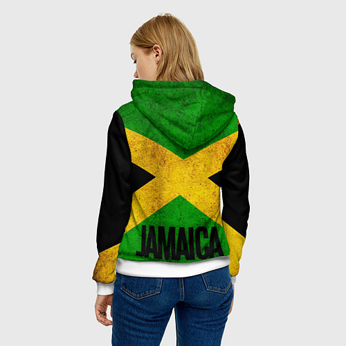 Женская толстовка Jamaica lion flag / 3D-Белый – фото 4