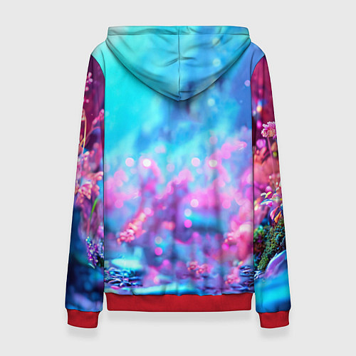 Женская толстовка Песец в неоновом свете / 3D-Красный – фото 2