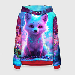 Женская толстовка Песец в неоновом свете