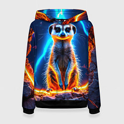 Женская толстовка Сурикат и удар молнии