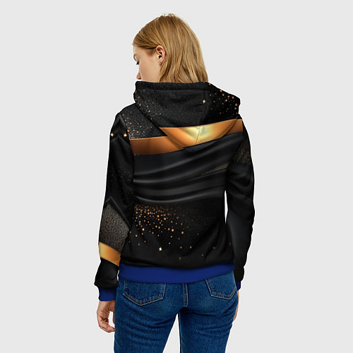 Женская толстовка Kingdom Come Deliverance 2 черная ткань с золотом / 3D-Синий – фото 4