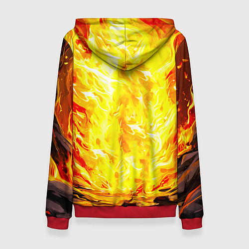 Женская толстовка Ослик в огне / 3D-Красный – фото 2