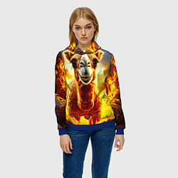 Толстовка-худи женская Верблюд в огне, цвет: 3D-синий — фото 2