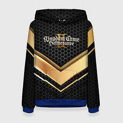 Толстовка-худи женская Kingdom Come Deliverance 2 золотая полоса, цвет: 3D-синий