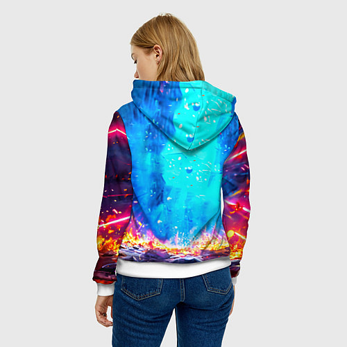 Женская толстовка Лошадь в ярких лучах / 3D-Белый – фото 4