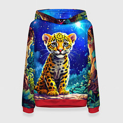 Женская толстовка Ягуар в звездную ночь