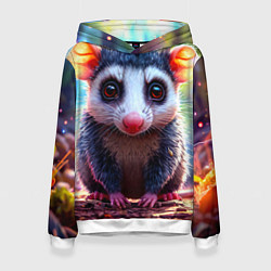 Женская толстовка Опоссум в лесу