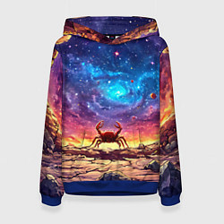 Женская толстовка Краб смотрит в космос