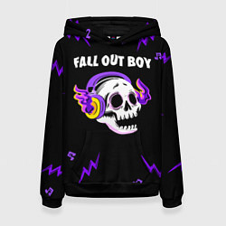 Женская толстовка Fall Out Boy неоновый череп