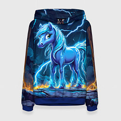Женская толстовка Лошадка в разрядах молнии