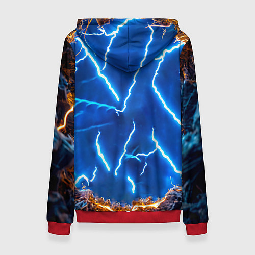 Женская толстовка Медведь и молния / 3D-Красный – фото 2