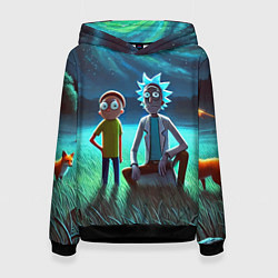 Женская толстовка Рик и Морти на поляне - нейроарт