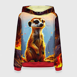 Женская толстовка Сурикат в огне