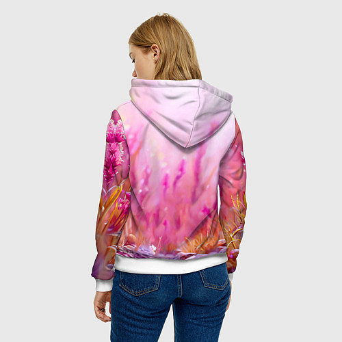 Женская толстовка Зайчик в розовом / 3D-Белый – фото 4