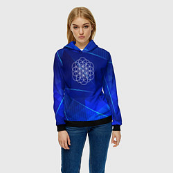 Толстовка-худи женская Coldplay blue poly, цвет: 3D-черный — фото 2