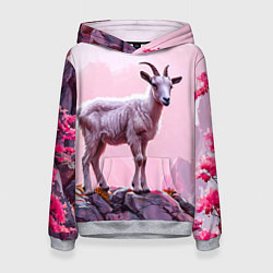 Женская толстовка Козлик в розовом свете