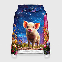 Женская толстовка Поросенок и звездное небо
