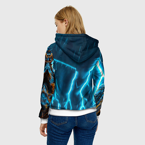 Женская толстовка Лиса и молния / 3D-Белый – фото 4