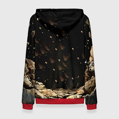 Женская толстовка Ёжик на черном / 3D-Красный – фото 2