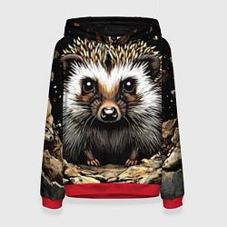 Женская толстовка Ёжик на черном