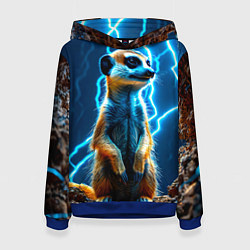 Женская толстовка Сурикат в разрядах молний