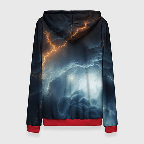 Женская толстовка Kingdom Come Deliverance 2 молнии в небе / 3D-Красный – фото 2