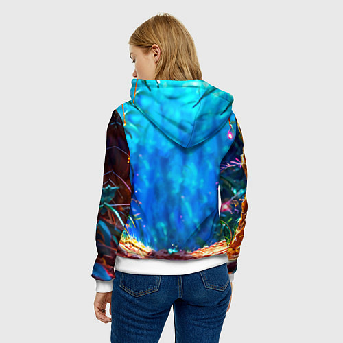 Женская толстовка Кенгуру в джунглях / 3D-Белый – фото 4