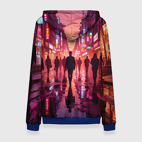 Женская толстовка Вечерний мегаполис / 3D-Синий – фото 2
