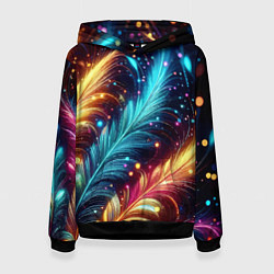 Женская толстовка Неоновые разноцветные перья
