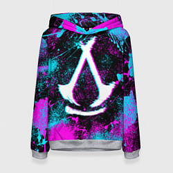 Толстовка-худи женская Assassins creed shadows - neon color, цвет: 3D-меланж