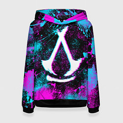 Толстовка-худи женская Assassins creed shadows - neon color, цвет: 3D-черный