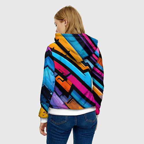 Женская толстовка Абстракция с граффити / 3D-Белый – фото 4