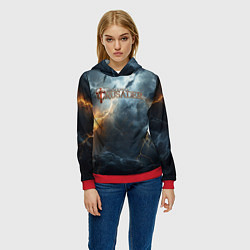 Толстовка-худи женская Stronghold сrusader крестовый гром, цвет: 3D-красный — фото 2