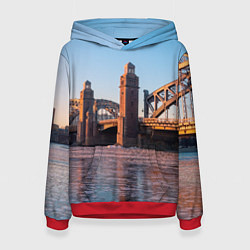 Женская толстовка Большеохтинский мост в Санкт-Петербурге