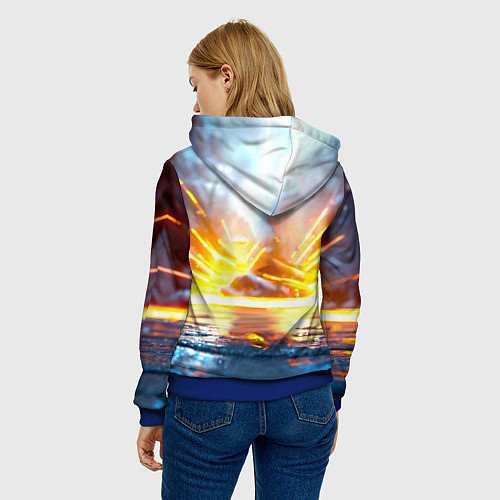 Женская толстовка Эпичный пингвин / 3D-Синий – фото 4